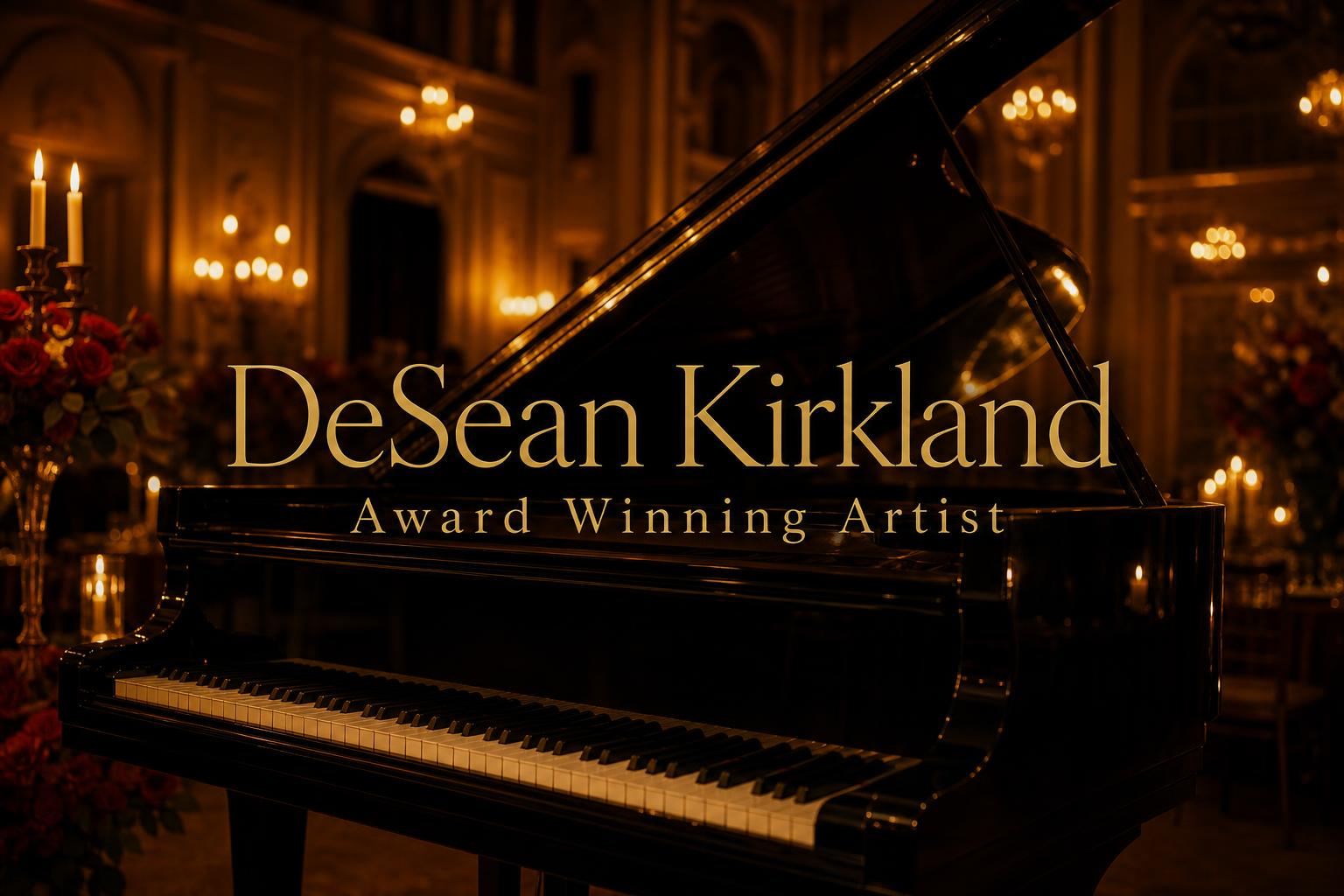 DeSean Kirkland award winning artist — Steinway grand piano in candlelight